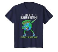 This is My Human Costume Im Really an Earth Globe T-Shirt, Youth, Navy Blue, 4T