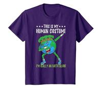 This is My Human Costume Im Really an Earth Globe T-Shirt, Youth, Purple, 4T