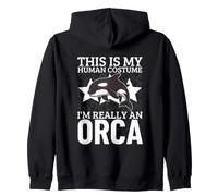This Is My Human Costume I'm Really An Orca Whale Orcas Zip Hoodie
