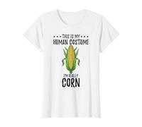 This is My Human Costume Im Really Corn Value Graphic T-Shirt, Women, White, M