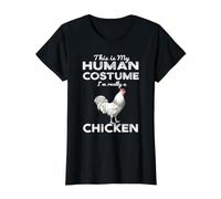 This is My Human Costume Kawaii Animal Chicken Cosplay Value Graphic T-Shirt, Women, Black, L