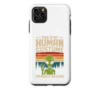 This Is My Human Costume Retro Green Alien Peace Sign UFO Case for iPhone 11 Pro Max