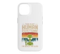 This Is My Human Costume Retro Green Alien Peace Sign UFO Case for iPhone 14