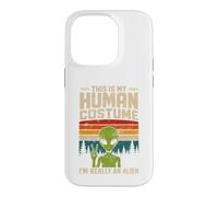 This Is My Human Costume Retro Green Alien Peace Sign UFO Case for iPhone 14 Pro