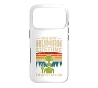 This Is My Human Costume Retro Green Alien Peace Sign UFO Case for iPhone 17 Pro