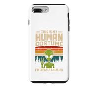 This Is My Human Costume Retro Green Alien Peace Sign UFO Case for iPhone 7 Plus/8 Plus