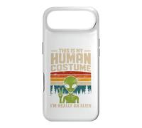 This Is My Human Costume Retro Green Alien Peace Sign UFO Case for iPhone Air