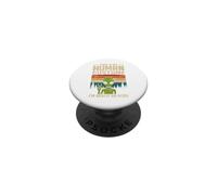This Is My Human Costume Retro Green Alien Peace Sign UFO PopSockets Adhesive PopGrip