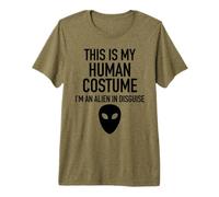 This is My Human Halloween Costume Im Really A Green Alien Premium T-Shirt