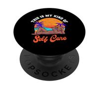 This is My Kind Of Self Care Bigfoot At The Beach Sasquatch PopSockets Adhesive PopGrip