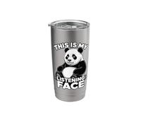 This is My Listening Face Panda Humor Stainless Steel Insulated Tumbler