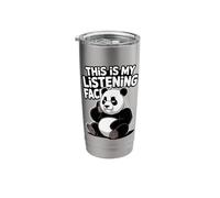 This is My Listening Face Panda Humor Stainless Steel Insulated Tumbler