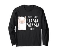 This is My Llama Pajama No Drama Llama Cute Alpaca Napping Long Sleeve T-Shirt