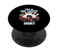 This Is My Lucky Bowling Shirt Bowler Bowling PopSockets Adhesive PopGrip