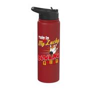 This is My Lucky Bowling Shirt Bowling Bowler Stainless Steel Insulated Water Bottle
