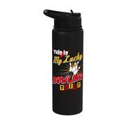 This is My Lucky Bowling Shirt Bowling Bowler Stainless Steel Insulated Water Bottle