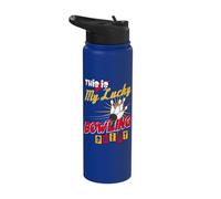 This is My Lucky Bowling Shirt Bowling Bowler Stainless Steel Insulated Water Bottle