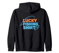 This Is My Lucky Fishing Fisherman - Retro Good Luck Angler Zip Hoodie