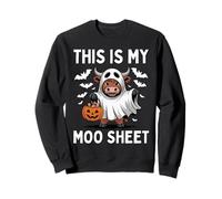 This Is My Moo Sheet Halloween Cow Ghost Pun Sweatshirt