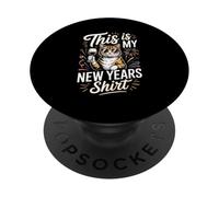 This Is My New Years Funny Cat Party PopSockets Adhesive PopGrip