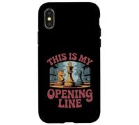 This Is My Opening Line Funny Chess Player Pun Case for iPhone X/XS