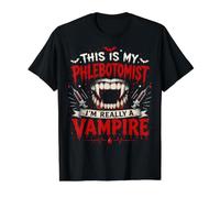 This is My Phlebotomist Costume Funny Vampire Halloween Value Graphic T-Shirt, Men, Black, S