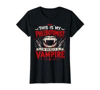 This is My Phlebotomist Costume Funny Vampire Halloween Value Graphic T-Shirt, Women, Black, XL