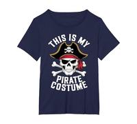 This is My Pirate Costume Funny Halloween T-Shirt, Women's Plus, Navy Blue, 1X