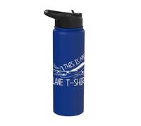 This is My Plane T-Shirt Airplane Pilot Funny Aviation Humor Stainless Steel Insulated Water Bottle