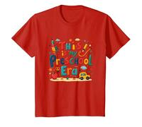 This is My Preschool Era: Colorful Learning Adventure T-Shirt, Kids, Red, 12 Years