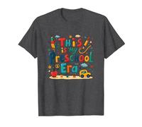 This is My Preschool Era: Colorful Learning Adventure T-Shirt, Men, Dark Heather Grey, 4XL