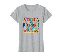 This is My Preschool Era: Colorful Learning Adventure T-Shirt, Women, Heather Grey, XL
