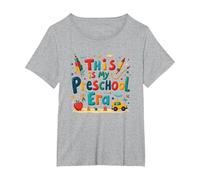 This is My Preschool Era: Colorful Learning Adventure T-Shirt, Women's Plus, Heather Grey, 3X