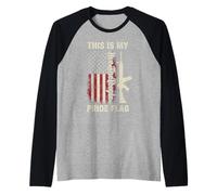 This is My Pride Flag USA Patriots Gun American Flag Raglan Baseball Tee