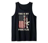 This is My Pride Flag USA Patriots Gun American Flag Tank Top