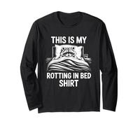 This is My Rotting in Bed Shirt Funny Raccon Long Sleeve T-Shirt
