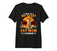 This is My Scary Cat Mom Costume Halloween Devil Tabby Cat Premium T-Shirt