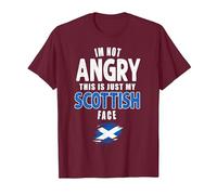 This is My Scottish Face Vintage Scotland UK Scottish Flag T-Shirt, Men, Burgundy, X-Large