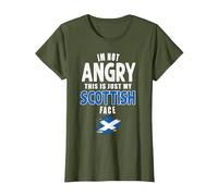 This is My Scottish Face Vintage Scotland UK Scottish Flag T-Shirt, Women, Olive Green, Small