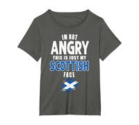 This is My Scottish Face Vintage Scotland UK Scottish Flag T-Shirt, Women's Plus, Asphalt Grey, 1X