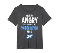 This is My Scottish Face Vintage Scotland UK Scottish Flag T-Shirt, Women's Plus, Dark Heather Grey, 2X