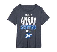This is My Scottish Face Vintage Scotland UK Scottish Flag T-Shirt, Women's Plus, Heather Blue, 5X