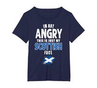 This is My Scottish Face Vintage Scotland UK Scottish Flag T-Shirt, Women's Plus, Navy Blue, 1X