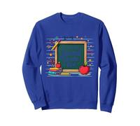 This is My Second Grade Era School Supplies Chalkboard Sweatshirt, Adult Unisex, Royal Blue, XL