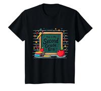 This is My Second Grade Era School Supplies Chalkboard T-Shirt, Kids, Black, 6 Years