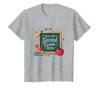 This is My Second Grade Era School Supplies Chalkboard T-Shirt, Kids, Heather Grey, 6 Years
