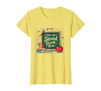 This is My Second Grade Era School Supplies Chalkboard T-Shirt, Women, Lemon, XL