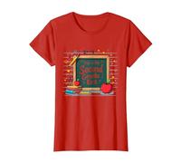 This is My Second Grade Era School Supplies Chalkboard T-Shirt, Women, Red, XS