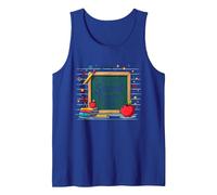 This is My Second Grade Era School Supplies Chalkboard Tank Top, Men, Royal Blue, XXL