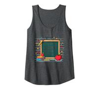 This is My Second Grade Era School Supplies Chalkboard Tank Top, Women, Dark Heather Grey, L